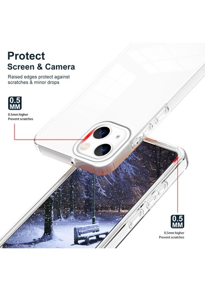 Apple iPhone 13 Telefon Kılıfı 6.1 Inç Şok Geçirmez Cep Telefonu Tpu Kılıf Kesin Kesimler Fall Anti-Fall Şeffaf Telefon Kapak-Beyaz (Yurt Dışından) fırsatları