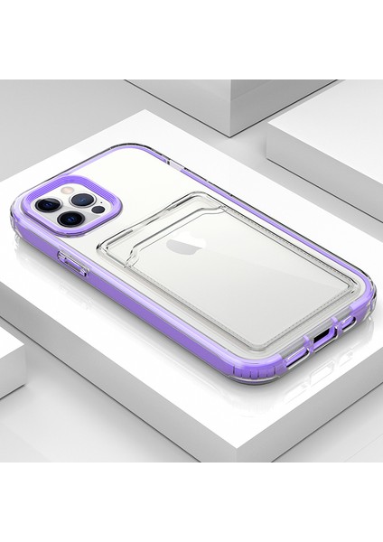 Apple iPhone 13 Telefon Kasası Anti-Fall Tpu+Pc Çift Katmanlar Şok Geçirmez Kart Tutucu 6.1 Inç-Morlu Açık Telefon Kasası (Yurt Dışından) fırsatları