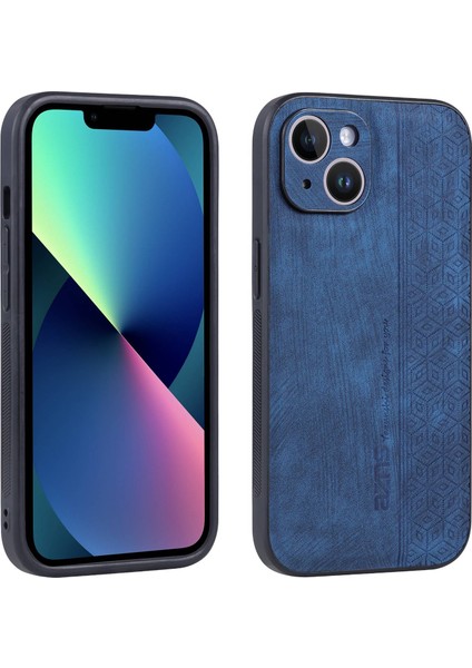 Apple iPhone 13 6.1 Inç Toz Geçirmez Cep Telefonu Kılıfı Baskılı Pot Deri+Tpu Telefon Kapak Mavisi (Yurt Dışından)