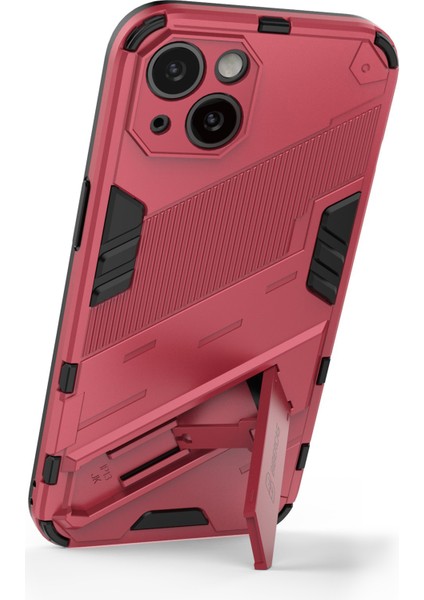 Kickstand Hibrid Çift Katman Sert Pc Yumuşak Tpu Şok Geçirmez Koruyucu Kasa Apple iPhone 13 6.1 Inç-Rose Için (Yurt Dışından) modelleri