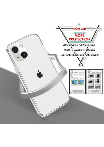Apple iPhone 13 6.1 Inç Pembe Için Şeffaf Çizik Geçirmez Pc+Tpu Telefon Geri Kasası (Yurt Dışından) fiyatları