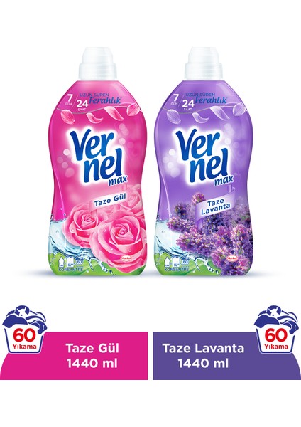 Max Taze Gül 1.44L & Vernel Max Taze Lavanta 1.44L (2'li Set)