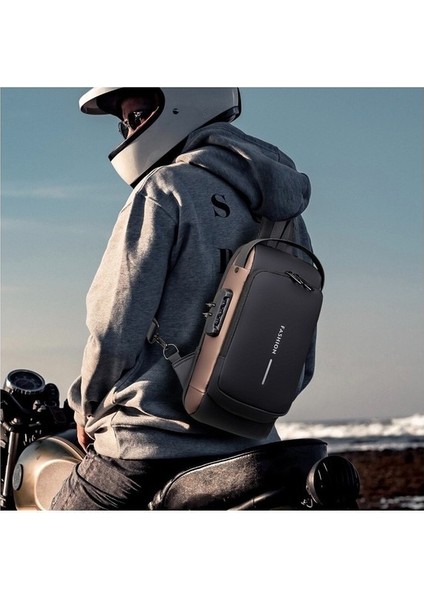 Göğüs Çantası Erkek Gelgit Marka Crossbody Çanta Sıçramaya Dayanıklı Oxford Kumaş Omuz Çantası Şifre Kilidi Spor Rahat Sırt Çantası (Yurt Dışından) fiyatları
