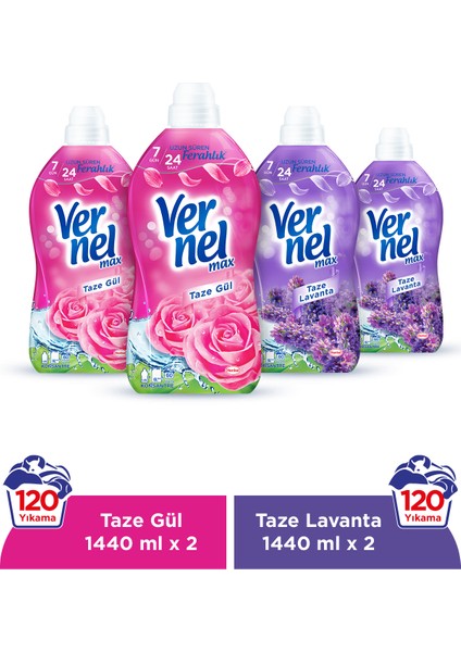 Max Taze Gül 2x1.44L & Vernel Max Taze Lavanta 2x1.44L