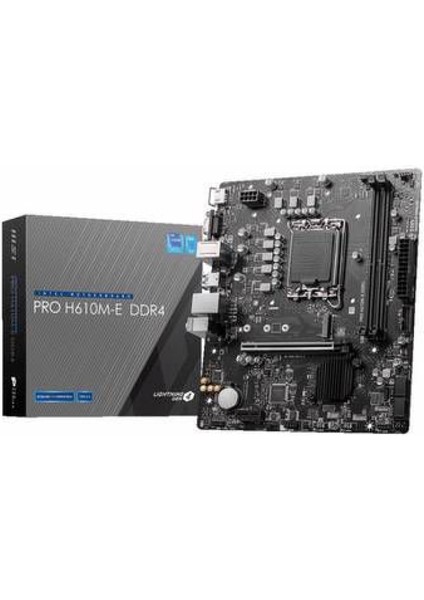 Pro H610M-E M.2 Sata Ddr4 3200MHZ USB 3.2 VGA HDMI Ses G.lan 1700P Anakart