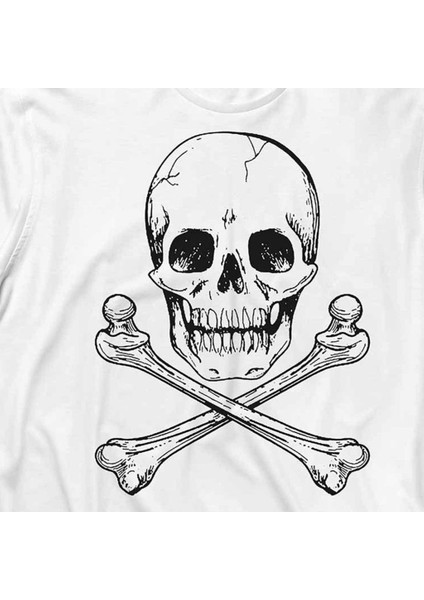 Skull Kuru Kafa Kemik Hayalet Uzun Kollu Tişört Baskılı T-Shirt fiyatları