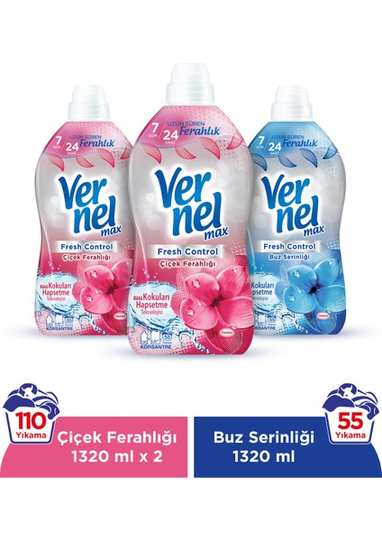 Max Fresh Control Çiçek Ferahlığı 2x1.32L & Vernel Max Fresh Control Buz Serinliği 1.32L