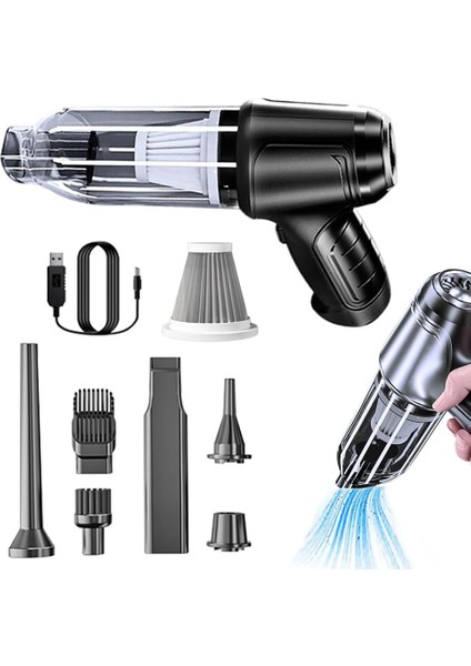 3'ü 1 Arada Kablosuz Araç Süpürgesi - Siyah (Yurt Dışından)