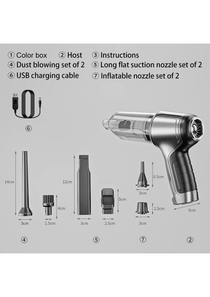 3'ü 1 Arada Kablosuz Araç Süpürgesi - Siyah (Yurt Dışından) fırsatları