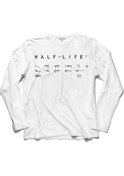Half Lıfe 2 Halflıfe2 Counter Strıke Logo Uzun Kollu Tişört
