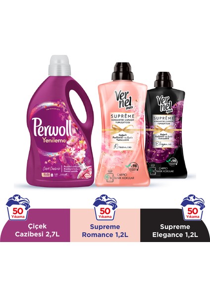 Yenileme Çiçek Cazibesi Renkliler 2.75L & Vernel Max Supreme Romance 1.2L & Vernel Max Supreme Elegance