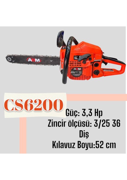 CS6200 Benzinli Motorlu Testere