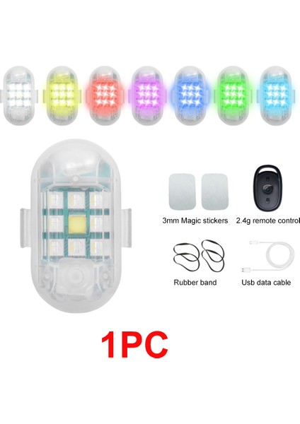 9 Lu LED Motosiklet Bisiklet Scooter Anti-Çarpışma Ledi Kumandalı 7 Renk Motoled