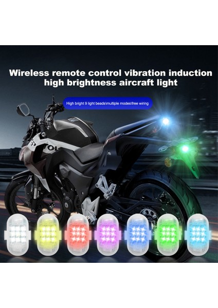 9 Lu LED Motosiklet Bisiklet Scooter Anti-Çarpışma Ledi Kumandalı 7 Renk Motoled fiyatları