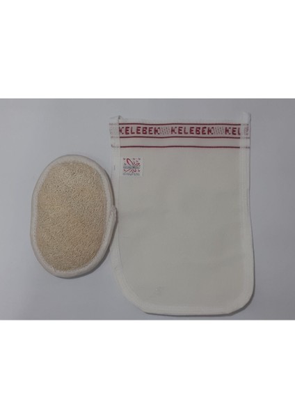 Duş Kabâk Lifi + Kelebek Kalın Kese Kelebek Kalın+Orta Boy Kabak 2li