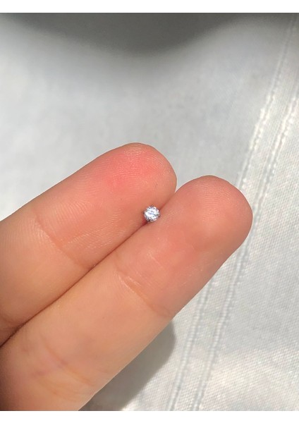 Nature Cerrahi Çelik Tek Taş Gümüş Renk 0,5cm Bar Piercing