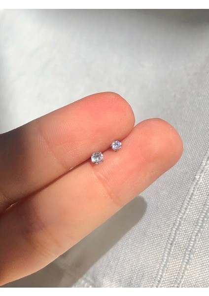 Nature Cerrahi Çelik Tek Taş Gümüş Renk 1cm Bar Piercing