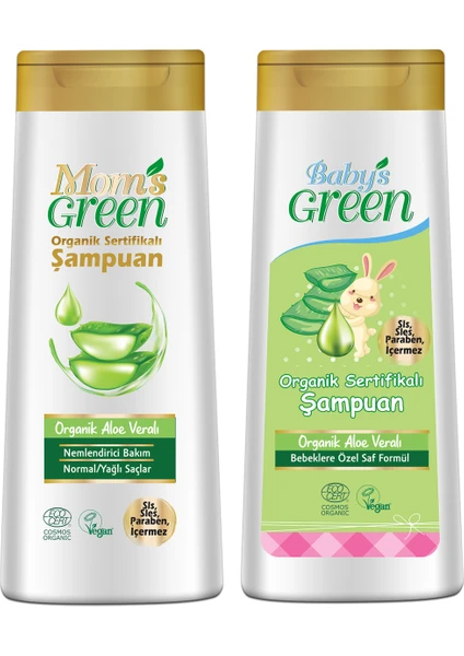 Baby's Green  Aloeveralı  Organik BEBEK  Şampuan+  Organik Aloeveralı Şampuan Seti 400 ml