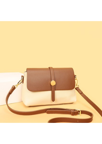 Moda Tek Omuz Crossbody Çanta Ilk Katman Inek Derisi Küçük Kare Çanta (Yurt Dışından)