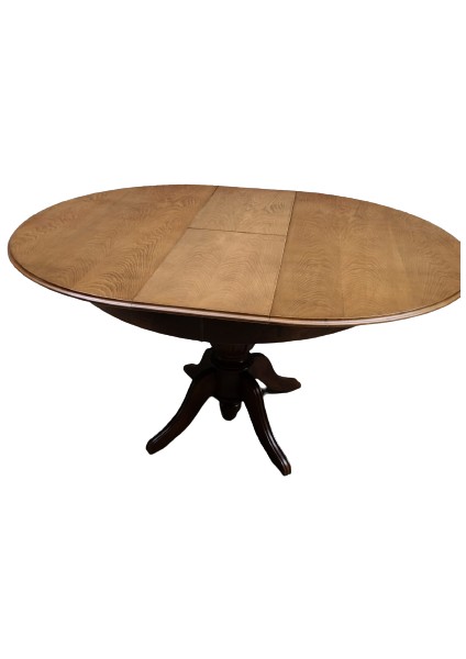 Masa Baba Ayak Klasik Kayın Kaplama Mdf Tabla Ihlamur Ayak Ceviz Boya 110CM Açılır