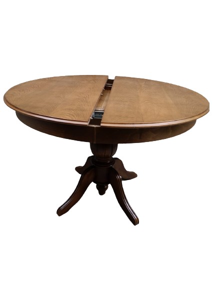 Masa Baba Ayak Klasik Kayın Kaplama Mdf Tabla Ihlamur Ayak Ceviz Boya 110CM Açılır