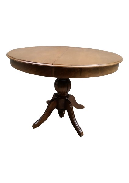 Masa Baba Ayak Klasik Kayın Kaplama Mdf Tabla Ihlamur Ayak Ceviz Boya 110CM Açılır