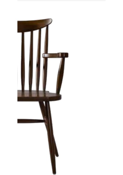 Sandalye Zus196 Çıtalı Sırtlık Model Tam Kolçak Ahşap Kayın Ayak Parlak Ceviz Boya El Yapım fırsatları