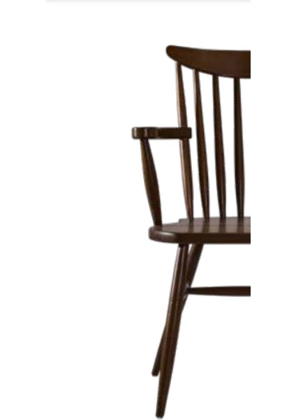 Sandalye Zus196 Çıtalı Sırtlık Model Tam Kolçak Ahşap Kayın Ayak Parlak Ceviz Boya El Yapım indirimleri