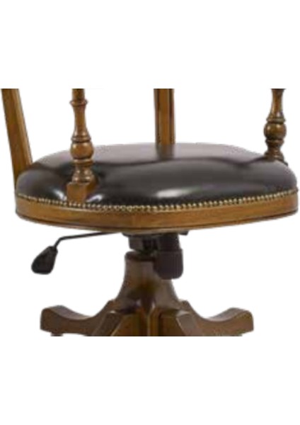 Sandalye ST Zus149 AMATSÖR Model Tam Kolçak Ayak Parlak Ceviz Suni Deri El Yapım indirimleri