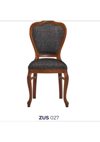 Sandalye Zus027 Oval Sırtlık Model Kayın Aslan Ayak Örgü Kumaş Parlak Ceviz ElYapı