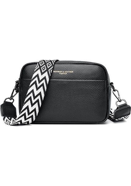 Moda Tek Omuz Crossbody Çanta Ilk Katman Inek Derisi Küçük Kare Çanta (Yurt Dışından)