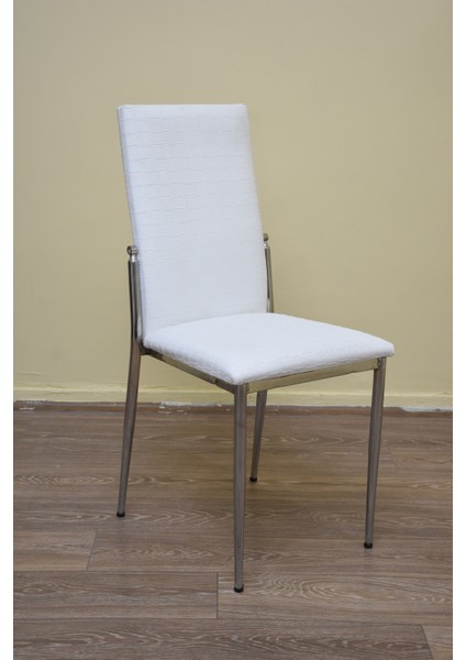 Sandalye ST Gözde Model metal transmisyon nikelaj Beyaz Kumaş El Yapım fiyatları