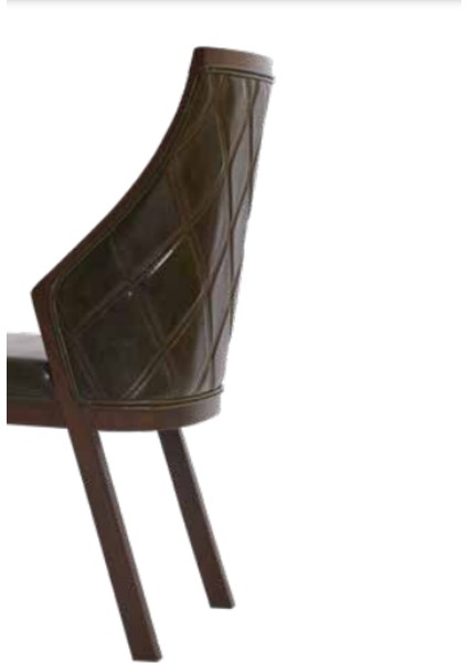 Sandalye ST Zus038 Suni Deri Model Kapitone Modern Ceviz Renk Torna Ayak El Yapım indirimleri