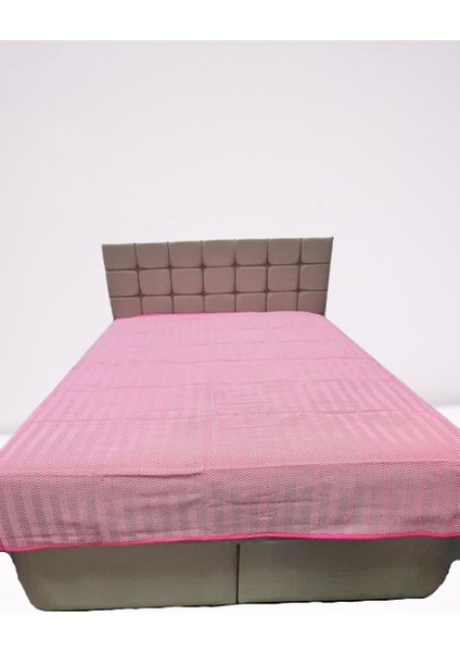 Pike Yazlık Zmrt Fuşya Çift Dolgun Malzeme V Çizgili Desen Pamuk Kalın Dokuma