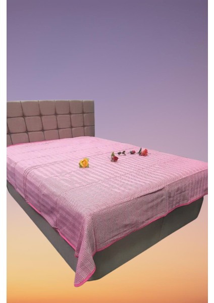 Pike Yazlık Zmrt Fuşya Çift Dolgun Malzeme V Çizgili Desen Pamuk Kalın Dokuma indirimleri