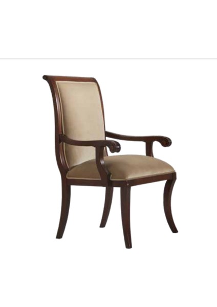 Sandalye Zus163 Tam S Kolçak Model Kayın Retro Ayak Ceviz renk Baby face kumaş El Yapım