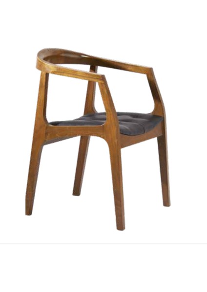 Sandalye ST Zus139 Tam Kolçak Model Suni Deri Kayın RETRO Ayk Parlak Ceviz Elyapı