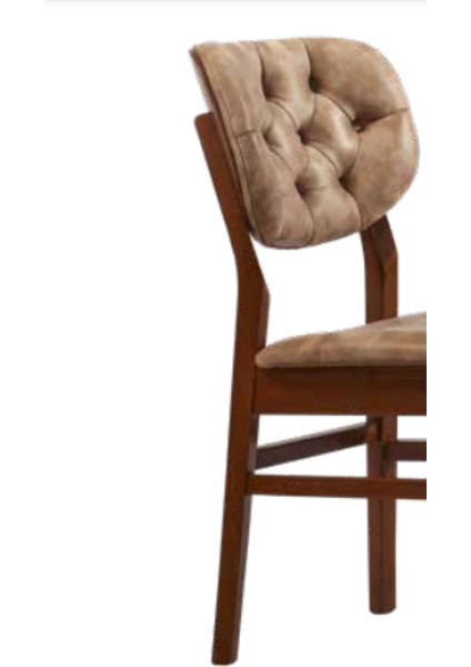 Sandalye ST Zus105 Kapitone Sırtlık MODEL Kayın Retro Küt Ayak Parlak Ceviz ElYapı