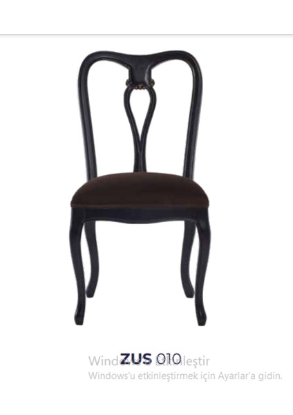 Sandalye Kayın 19742 ZUS010 Kahverengi Baby Face Kumaş Oymalı Parlak Siyah 1Ad