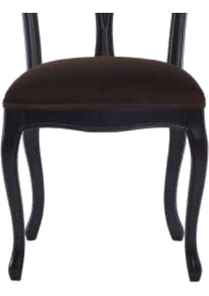 Sandalye Kayın 19742 ZUS010 Kahverengi Baby Face Kumaş Oymalı Parlak Siyah 1Ad fırsatları