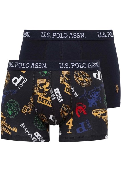 Erkek Baskılı Lacivert 2'li Boxer 80476