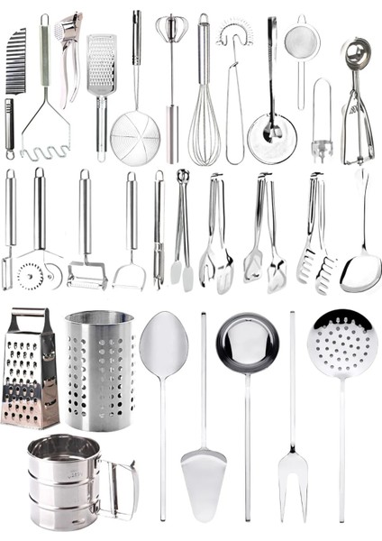 Paslanmaz Çelik Çeyiz Seti Pratik Mutfak Araç Gereçleri Servis Maşa Çeşitleri