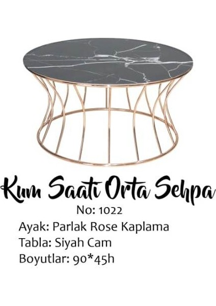 Brc Orta Sehpa Kum Saat Model Beyaz Mermer Temper Cam Metal Çelik Rose Renk Kaplama El Yapım fırsatları