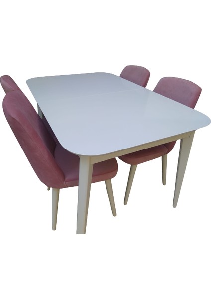 Masa MUZ Ayak ST Klasik Kayın RETRO Sandalye Parlak BEYAZ Orta Açıl Masa tabla