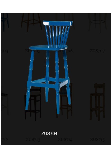 Sandalye 14227 ST Zus704-282 MİLENYUM Bar Kayın RETRO Ayak Parlak Mavi El Yapım modelleri