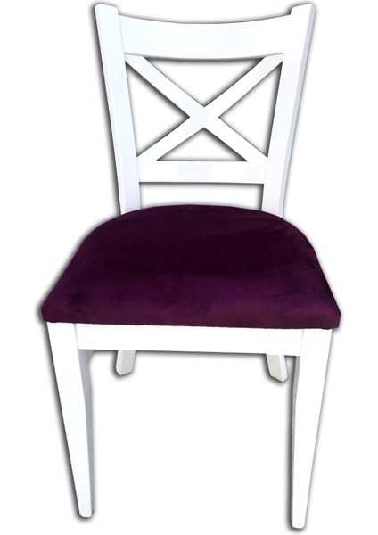 Sandalye ST ÇAPRAZ model Kayın Torna RETRO Ayak Babyface kumaş Döşem Parlak Beyaz