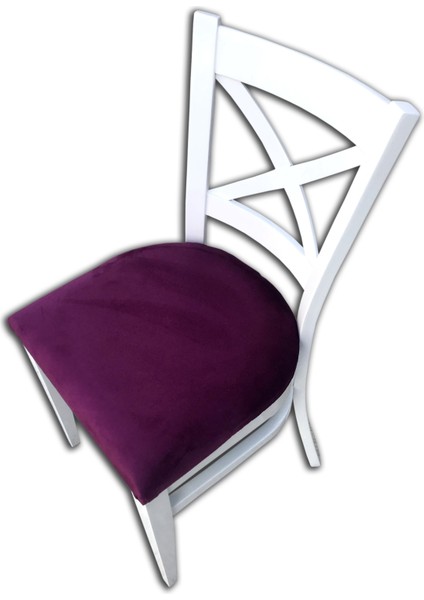 Sandalye ST ÇAPRAZ model Kayın Torna RETRO Ayak Babyface kumaş Döşem Parlak Beyaz modelleri