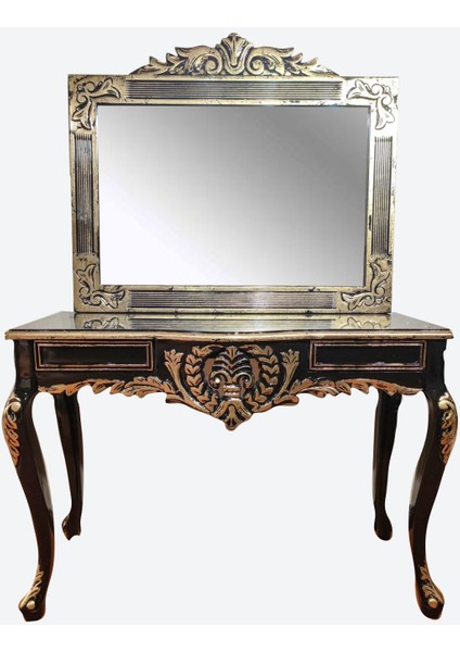 Dresuar Şehzade Kayın Aslan Ayak Parlak Eskitme Siyah Gold Varak Luks Oyma Elyapım modelleri