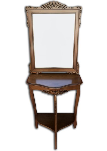 Dresuar Aslan Telefonluk Kayın Parlak Ceviz Çekmece Yarım Daire Tabla El Yapım fiyatları