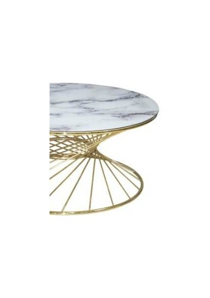 Brc Orta Sehpa Rivoli Model Beyaz Mermer Cam Metal Gold Renk Kaplam Ayak El Yapım modelleri